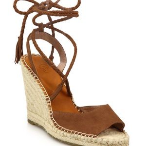 Joie Brown Phyllis Suede Lace Up Espadrille